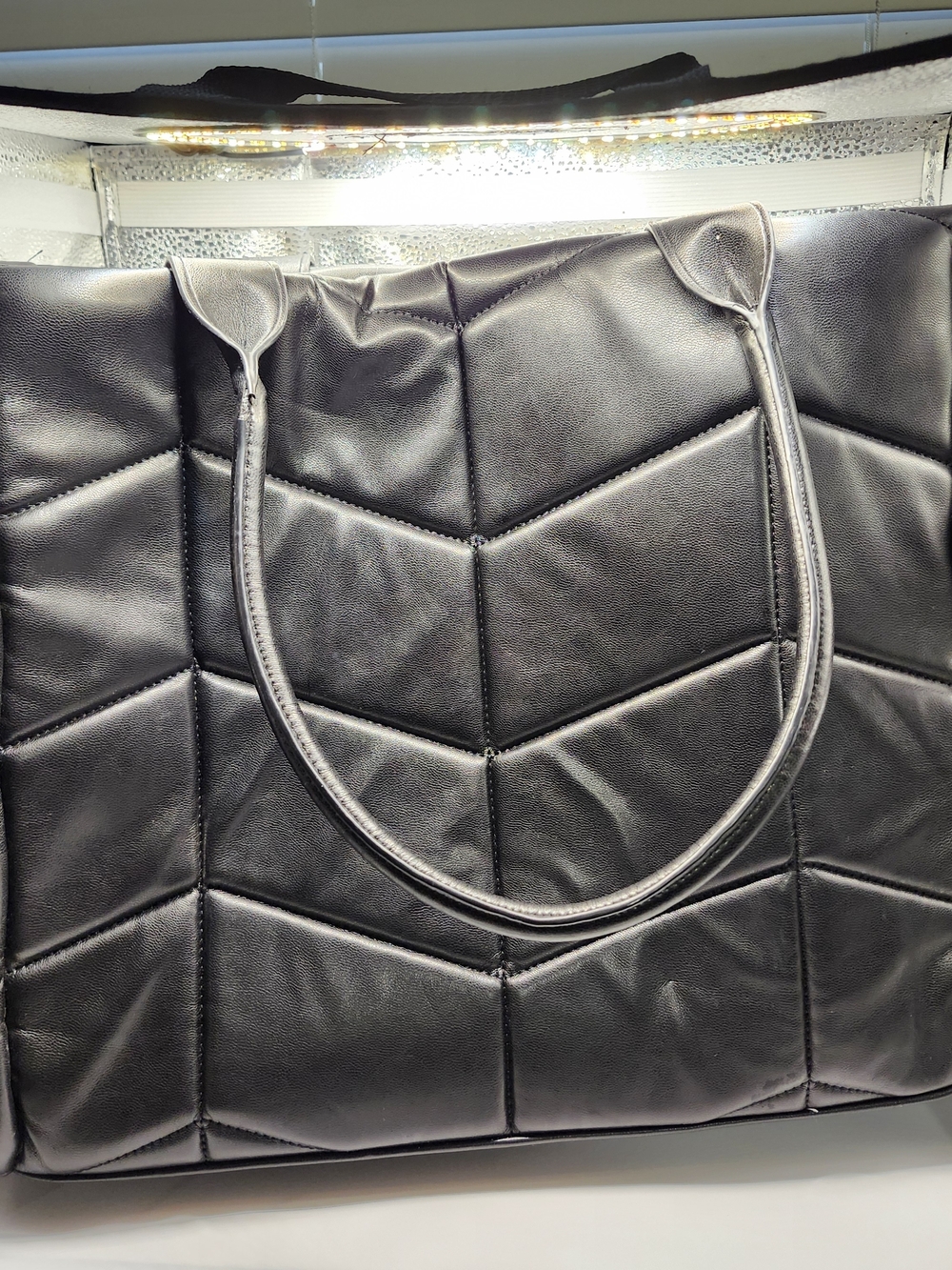 A New Day Quilt Large Boxy Tote Handbag from Target/ BLACK/ 15X13X5.5/EUC